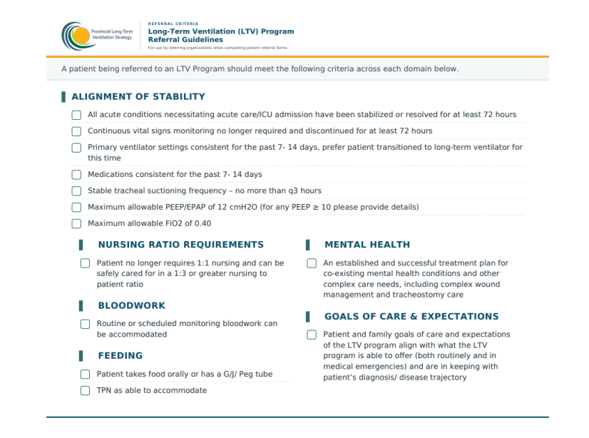 Ontario LTV Standardized Admission Guidelines 2026